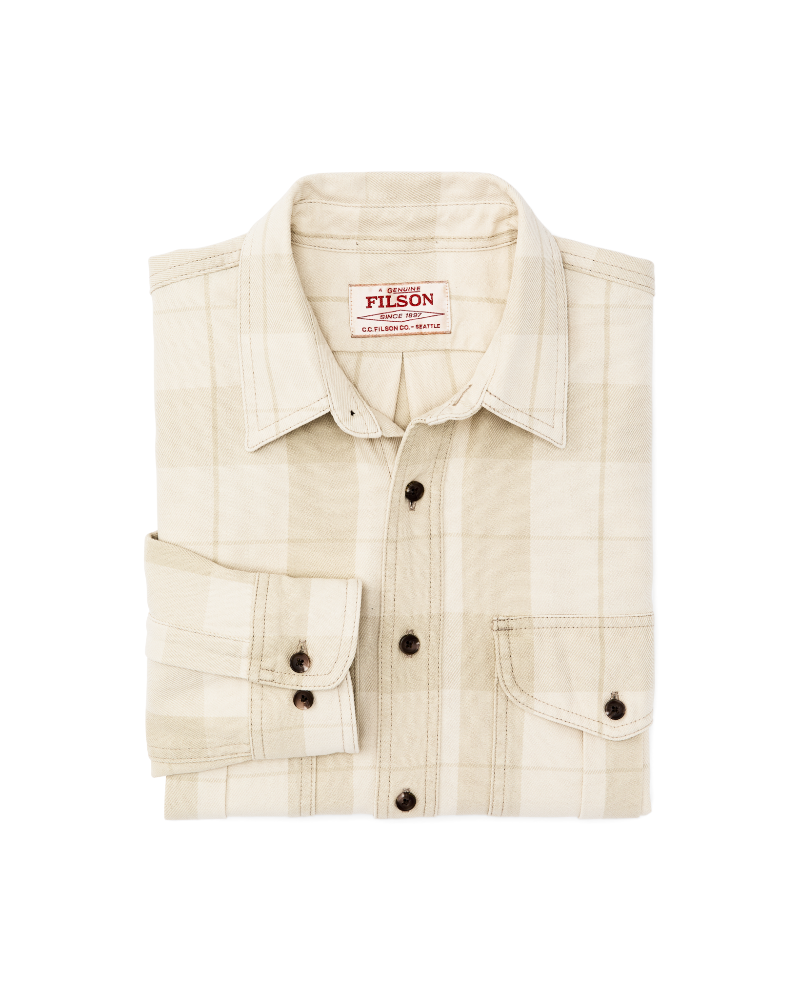 Vintage Wash Alaskan Guide Shirt - Sand / Stone Plaid - Image 7