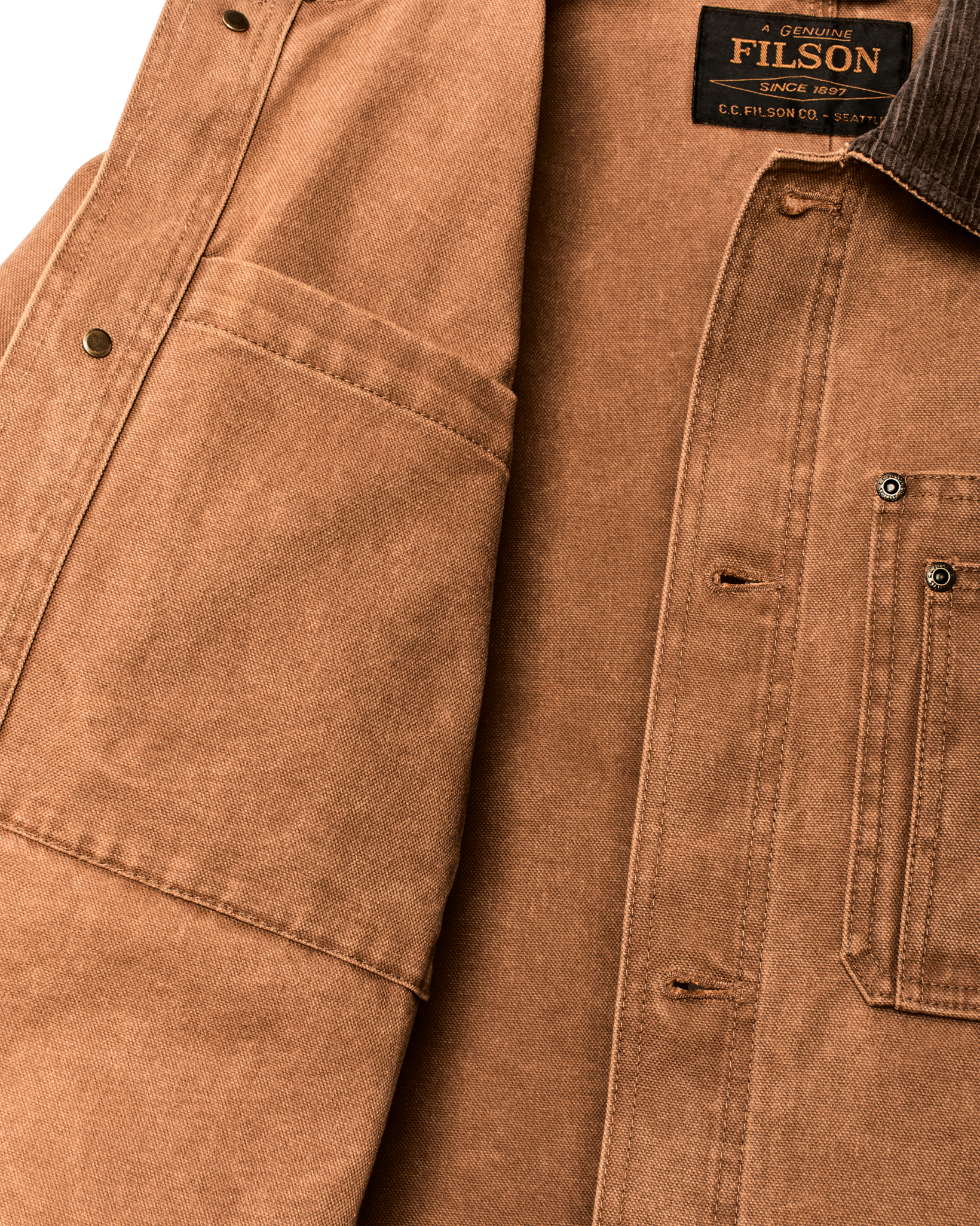 Rustic Canvas Barn Coat - Whiskey - Image 5