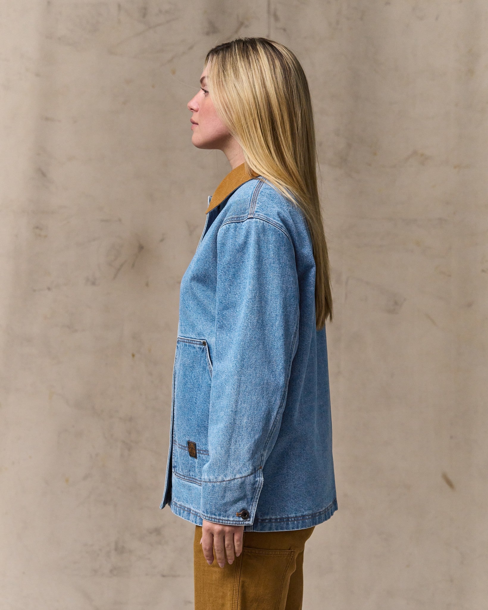 Women's 11-oz. Denim Barn Coat - Light Indigo - Image 3
