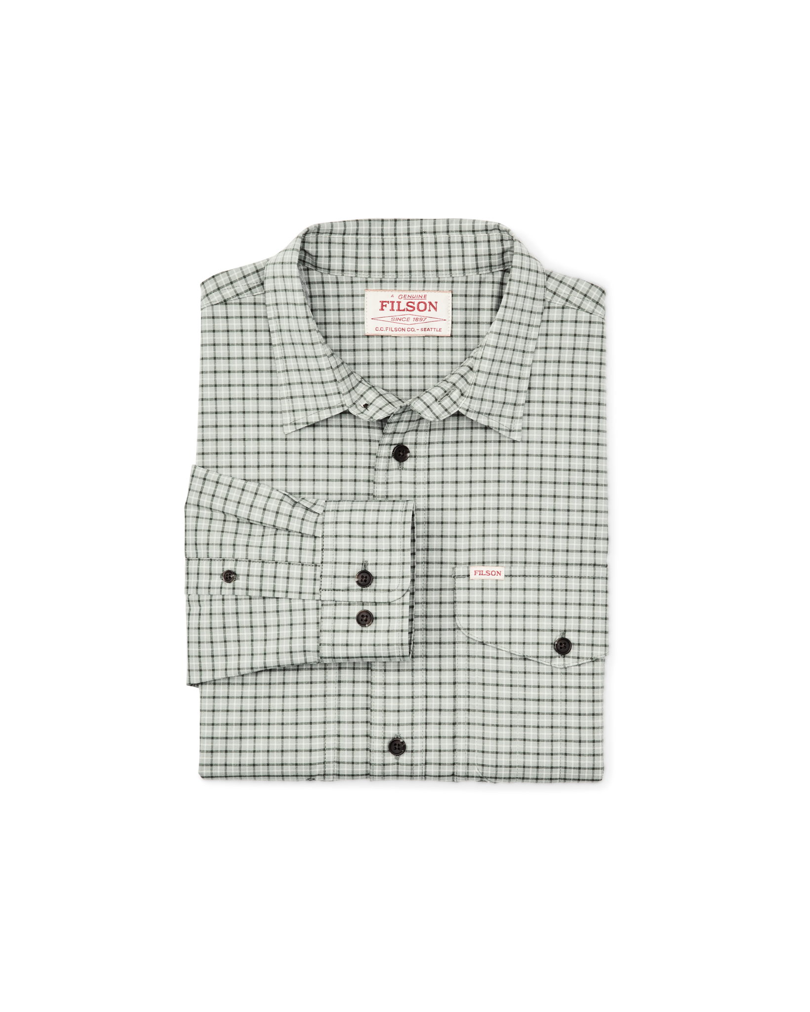 Twin Lakes Sport Shirt - Gray / Olive Check - Image 6