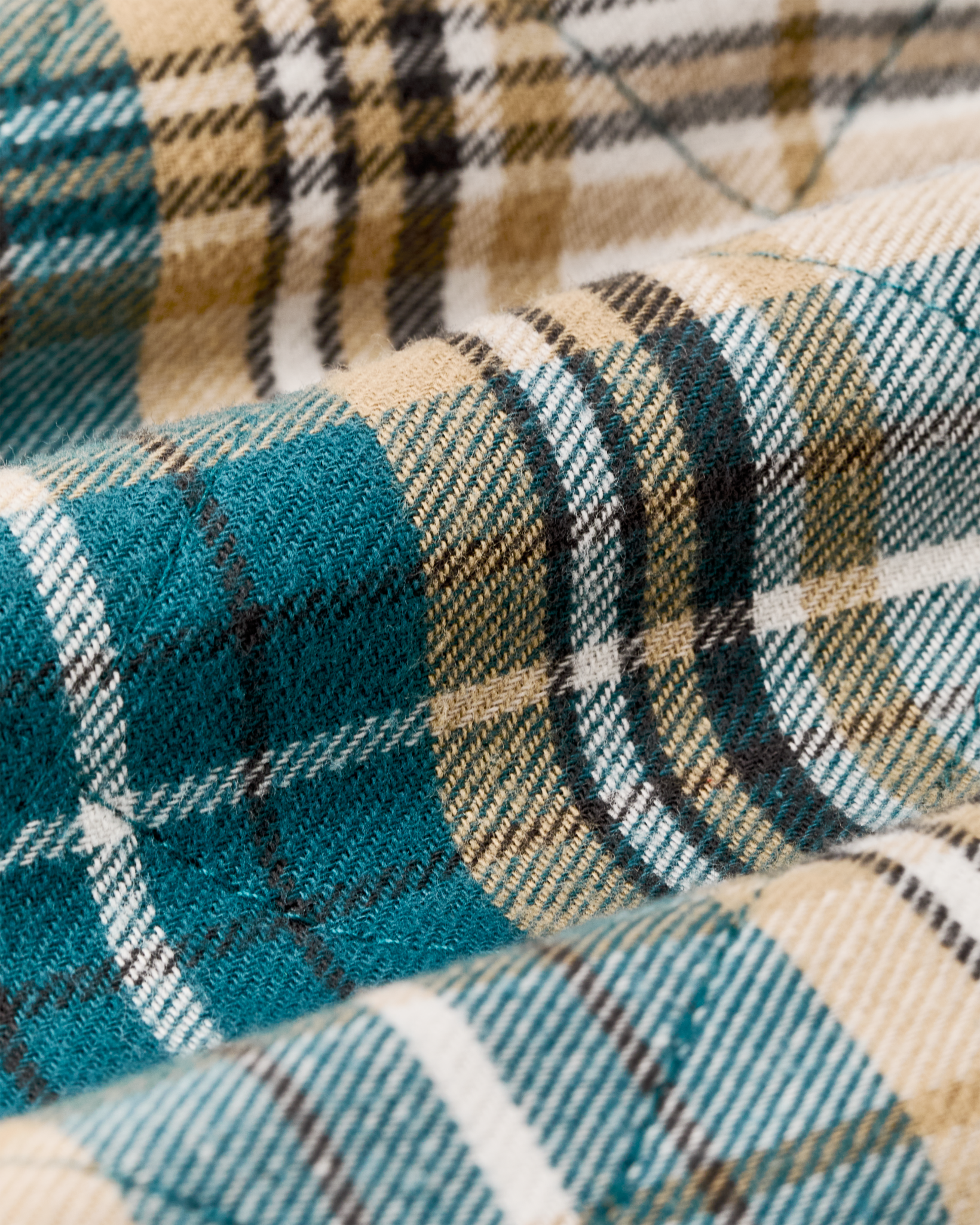 Insulated Flannel Jac-shirt - Teal / Khaki Plaid - Image 8