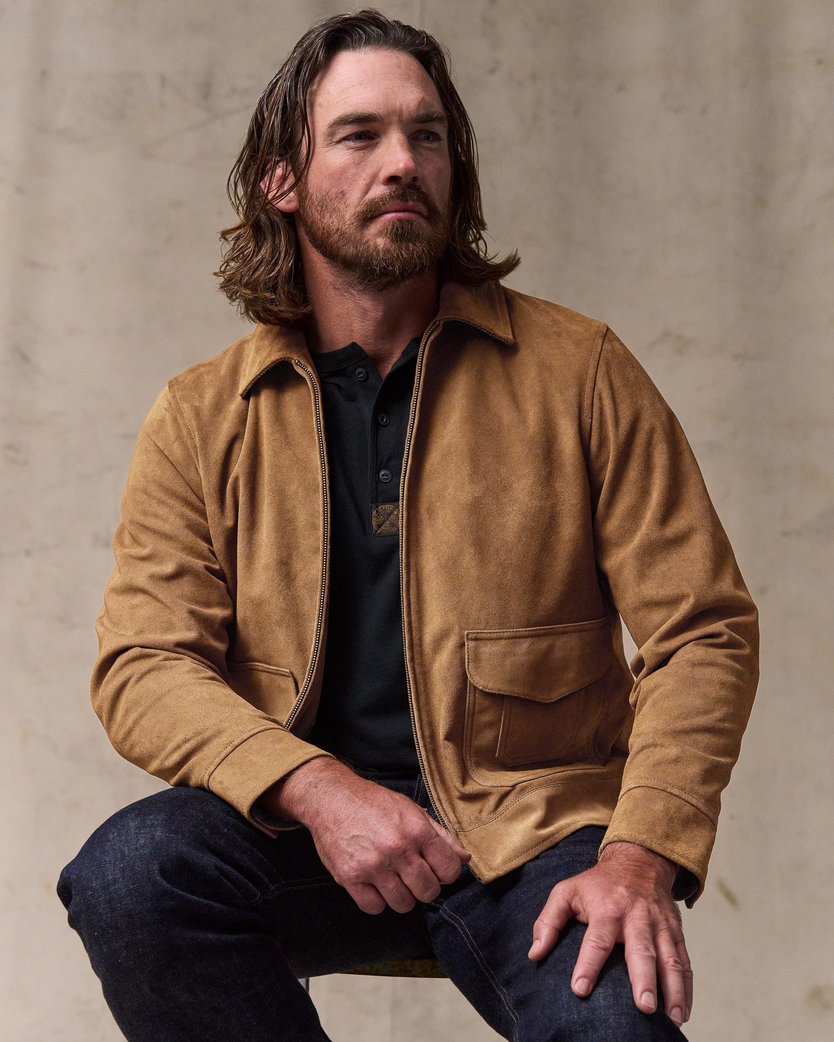Leather Hadlock Jacket - Saddle Brown - Image 3