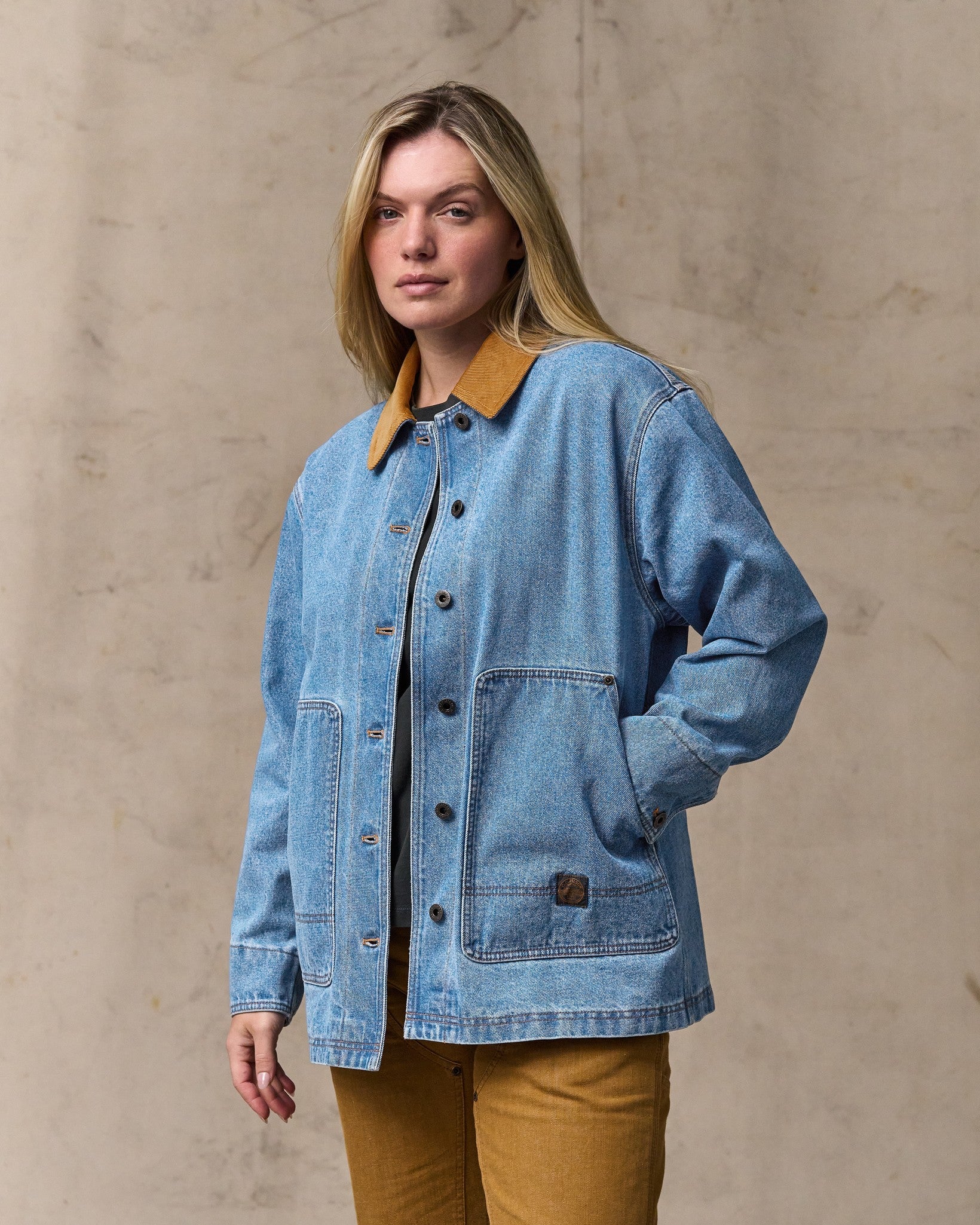 Women's 11-oz. Denim Barn Coat - Light Indigo - Image 4