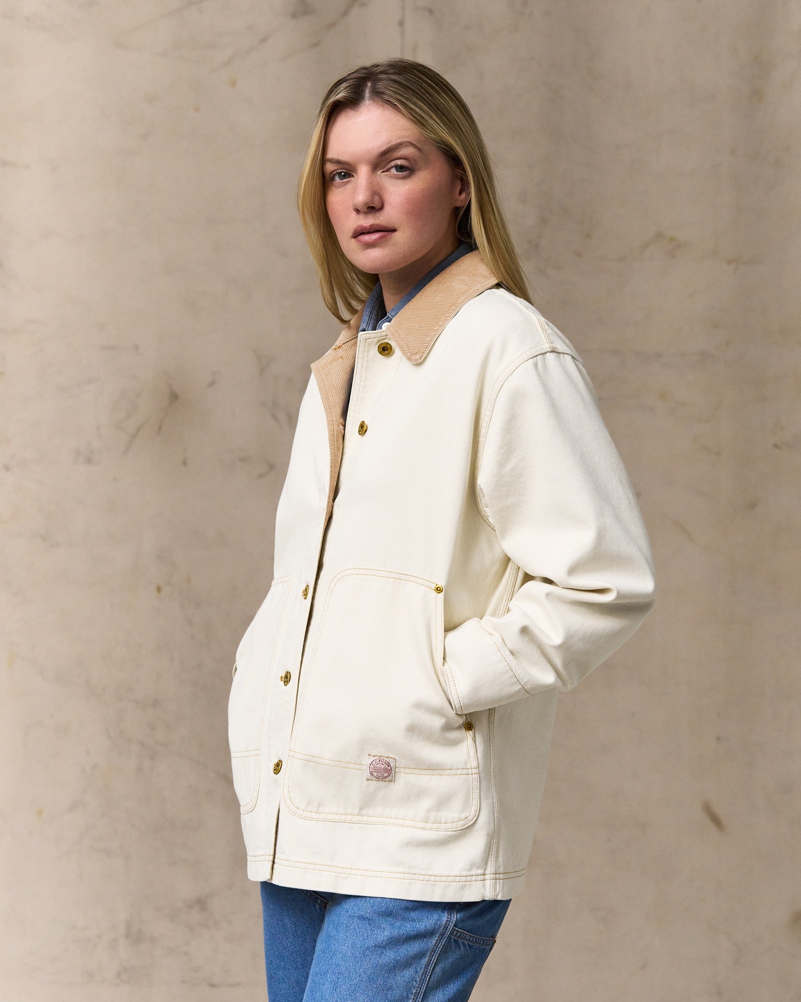 Women's 11-oz. Denim Barn Coat - Natural Seed - Image 4
