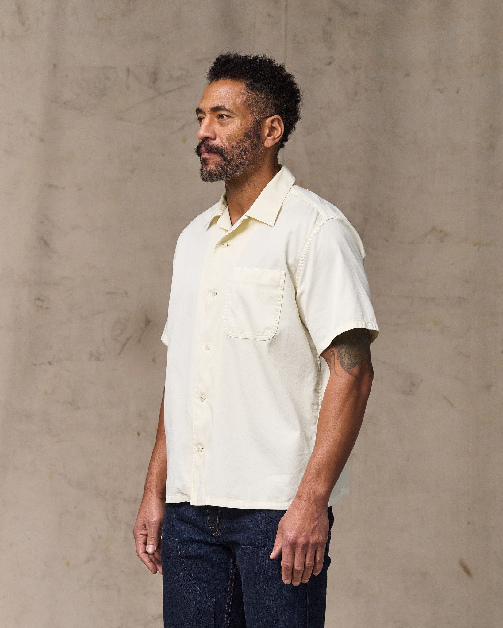 Short Sleeve 4.5-oz. Twill Shirt - Ivory - Image 4
