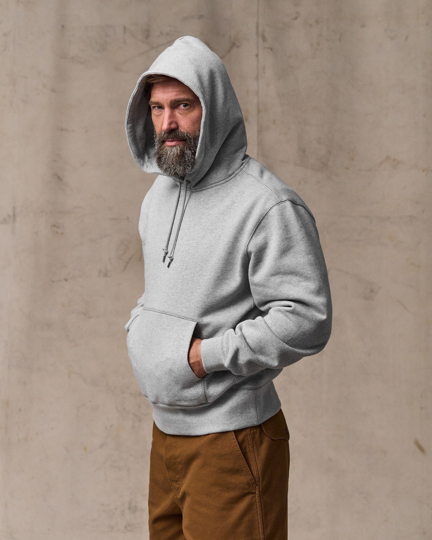 14-oz. Heritage Fleece Hoodie - Gray Heather - Image 4