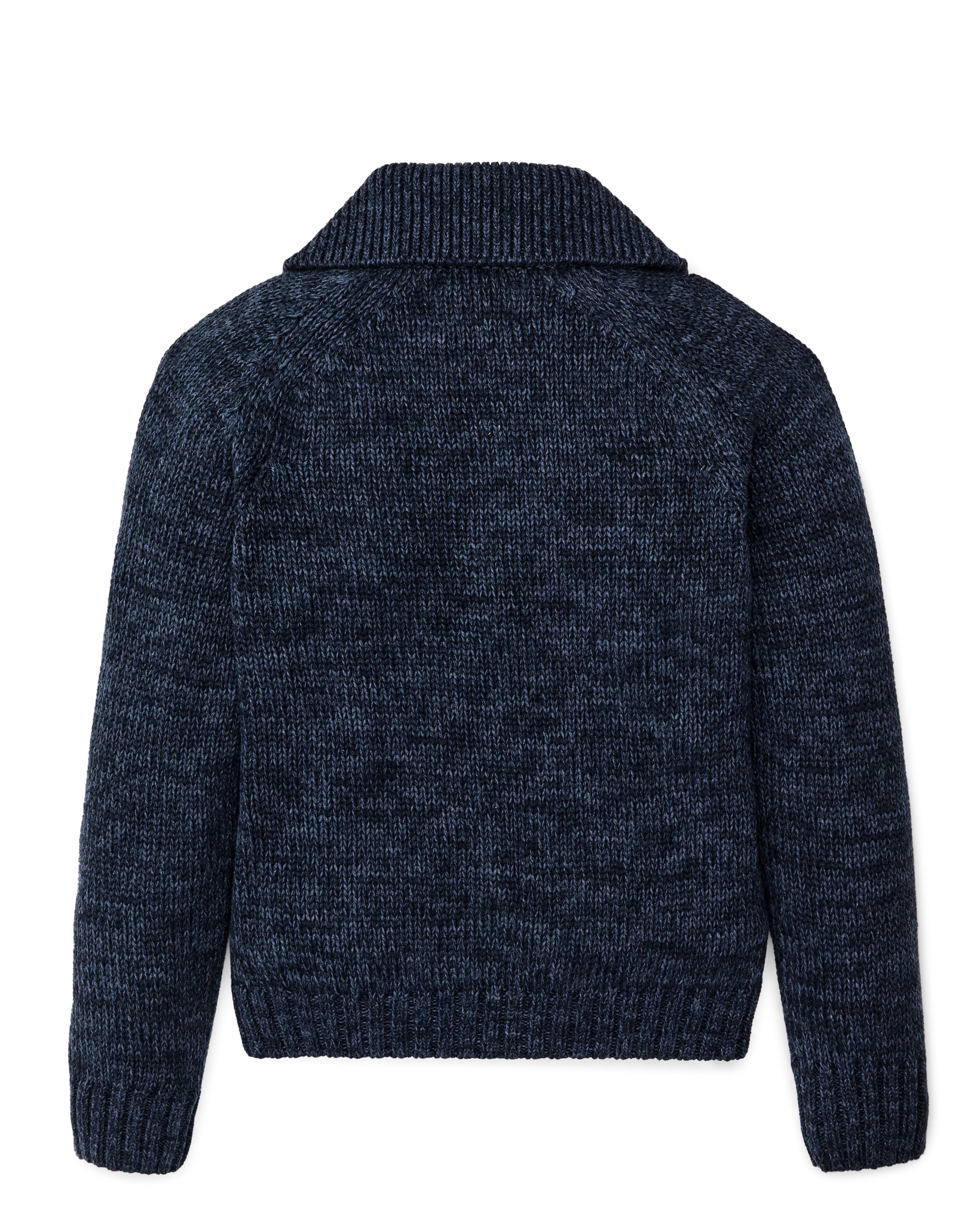 Women's Cotton Full-zip Cardigan - Navy / Marl - Image 7