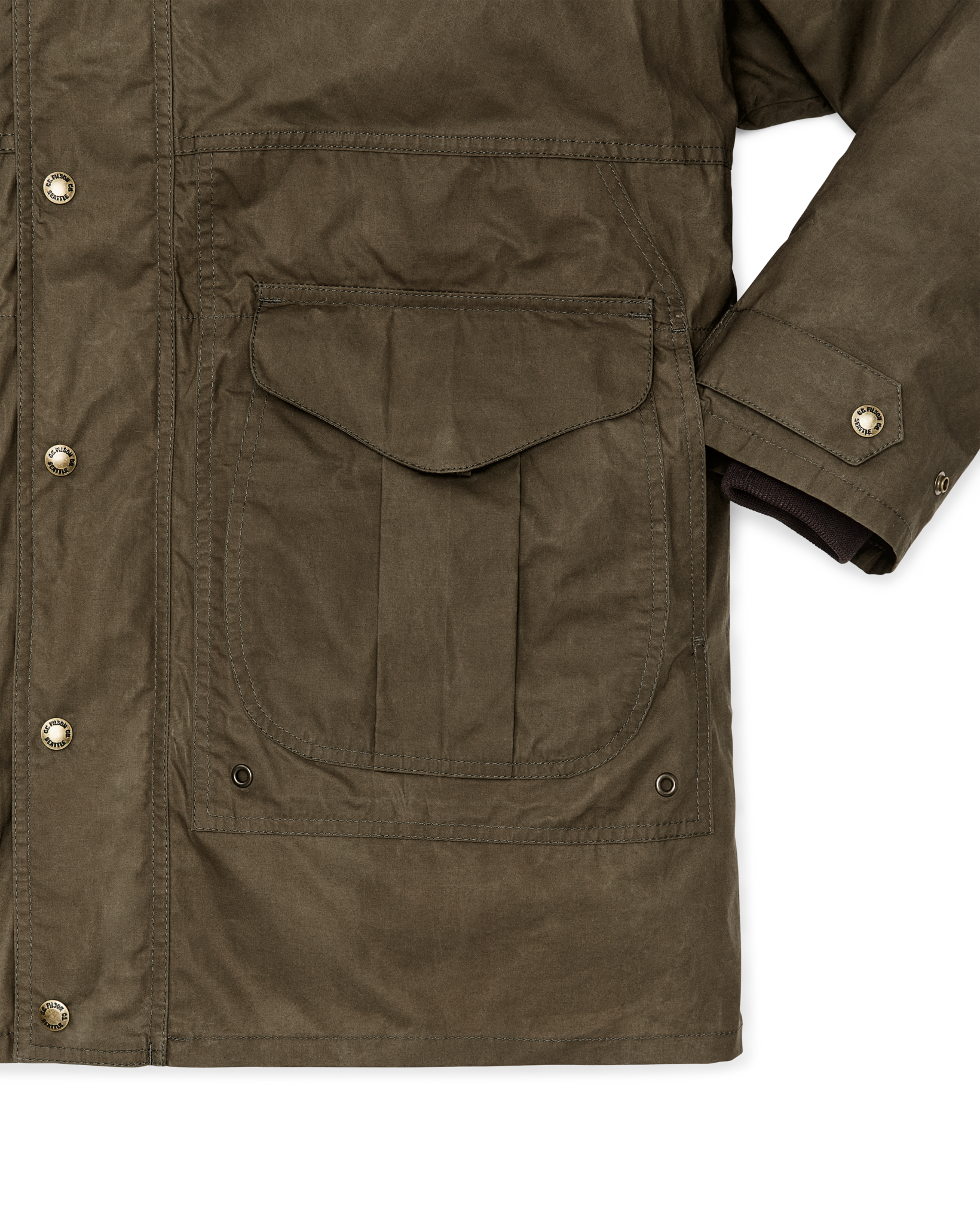 Dry Wax Omak Coat - Burnt Olive - Image 8