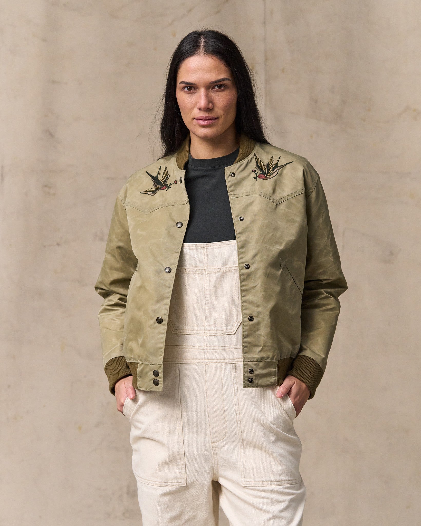 Women's Western Satin Jacket - Silver Sage