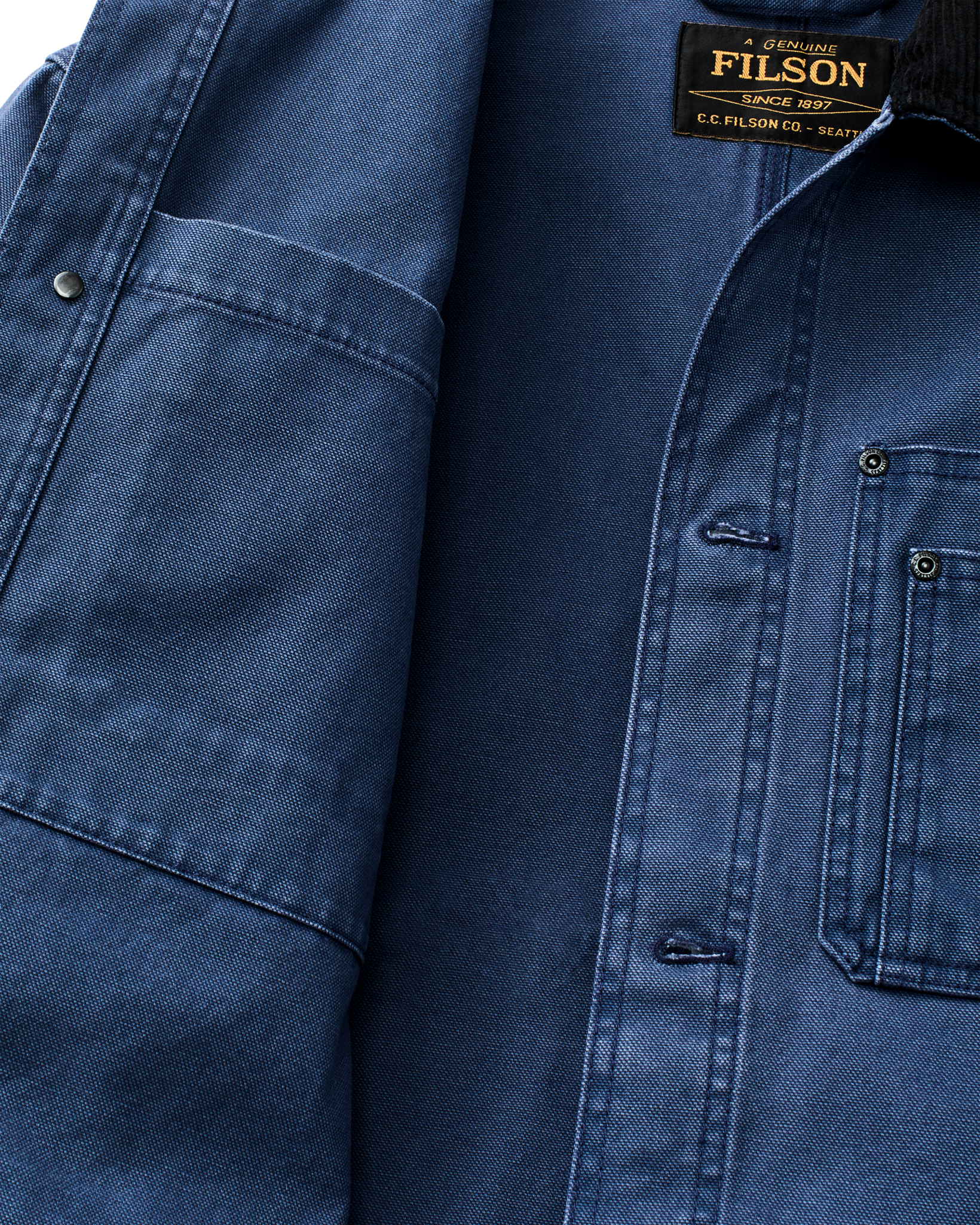 Rustic Canvas Barn Coat - Indigo - Image 7