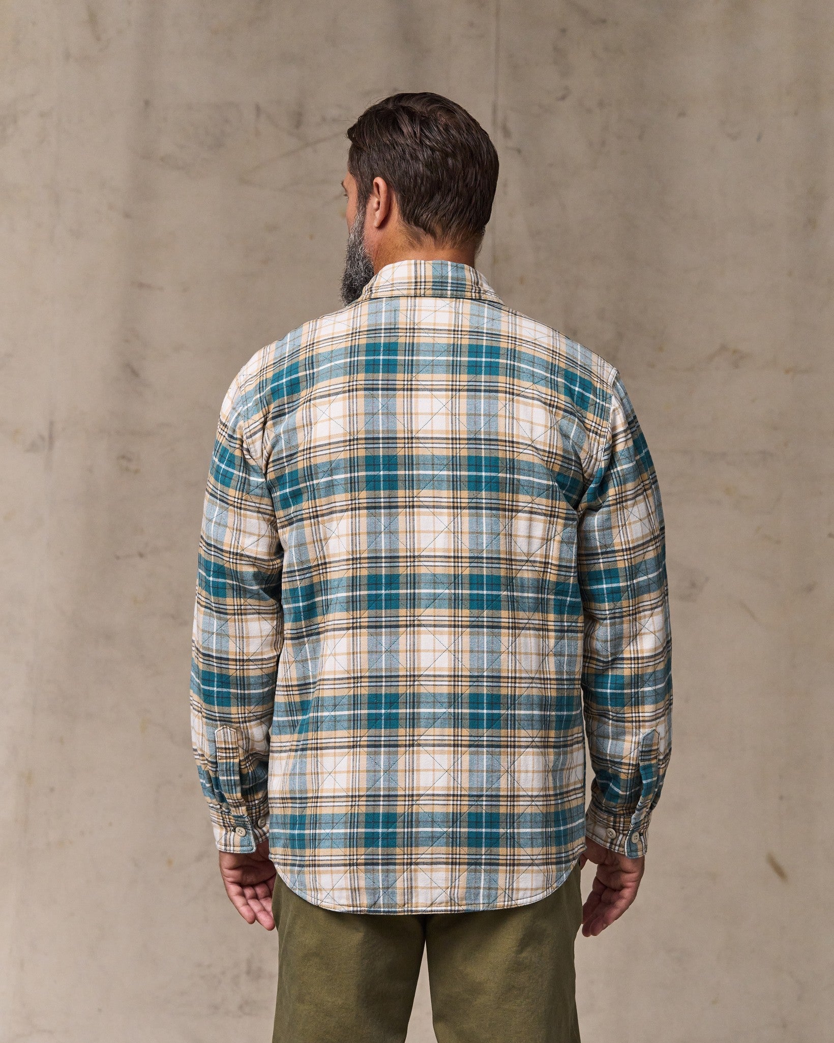 Insulated Flannel Jac-shirt - Teal / Khaki Plaid - Image 2