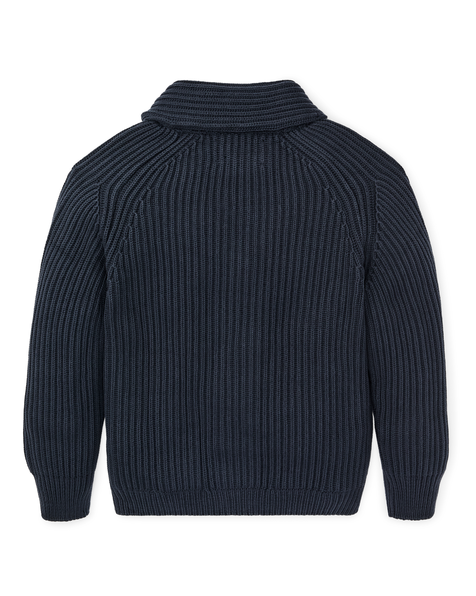 Fisherman Rib Cotton Cardigan - Navy - Image 6