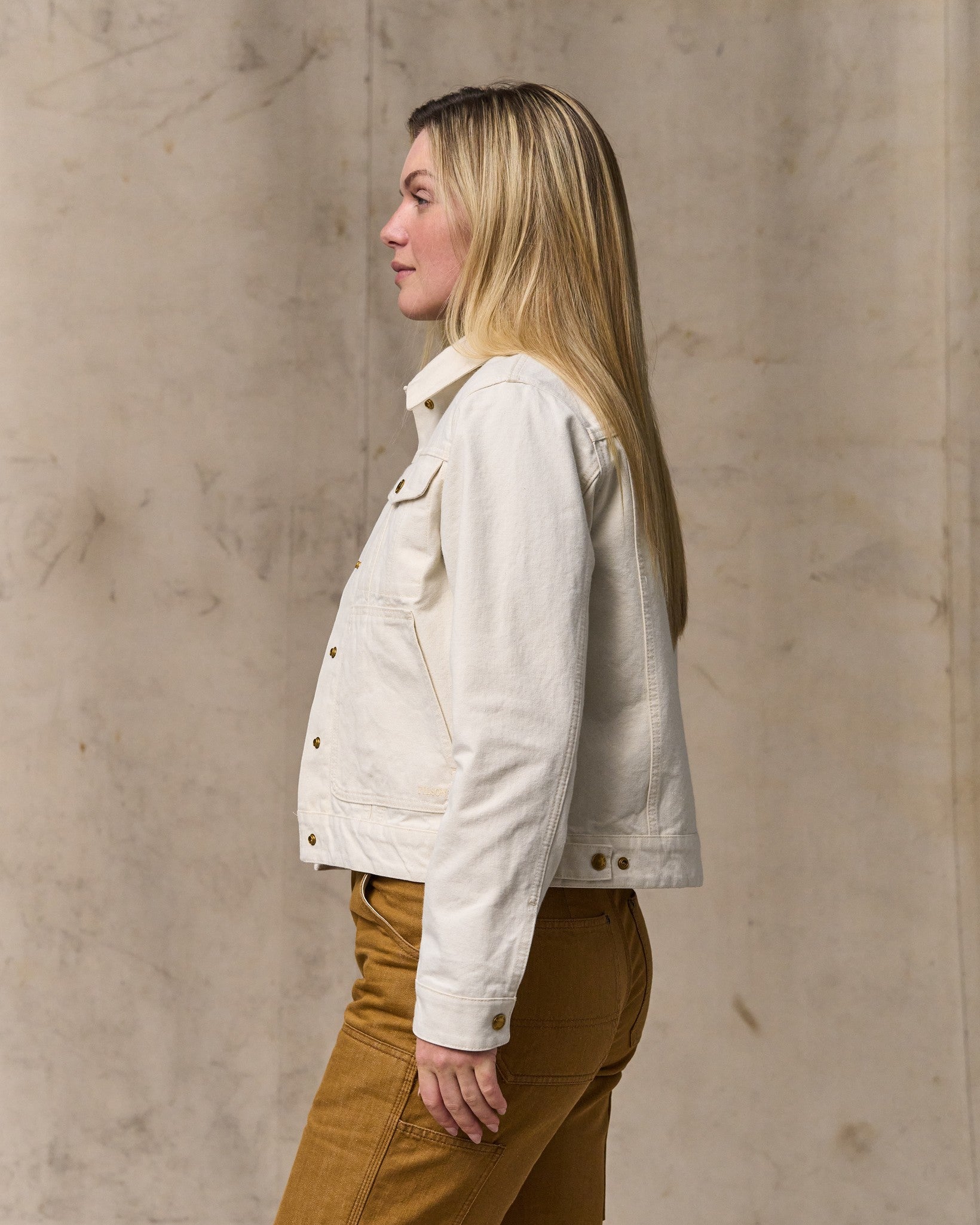 Women's Canvas Short Cruiser Jacket - Natural Seed - Image 3