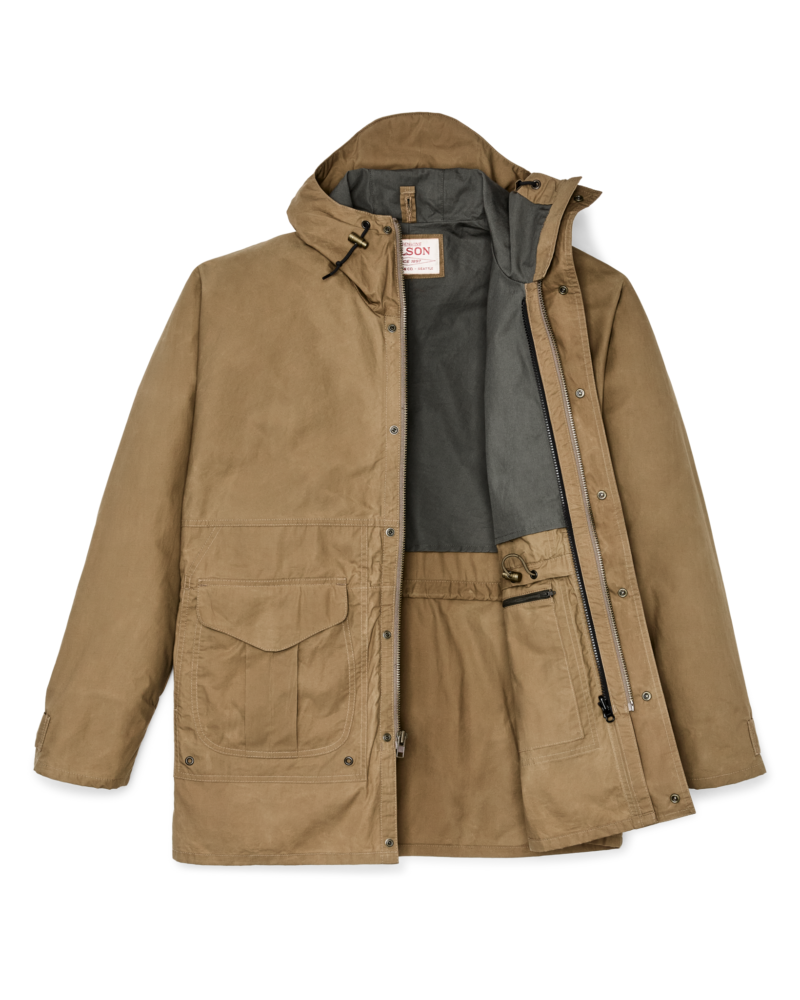 Dry Wax Omak Coat - Dark Beige - Image 8