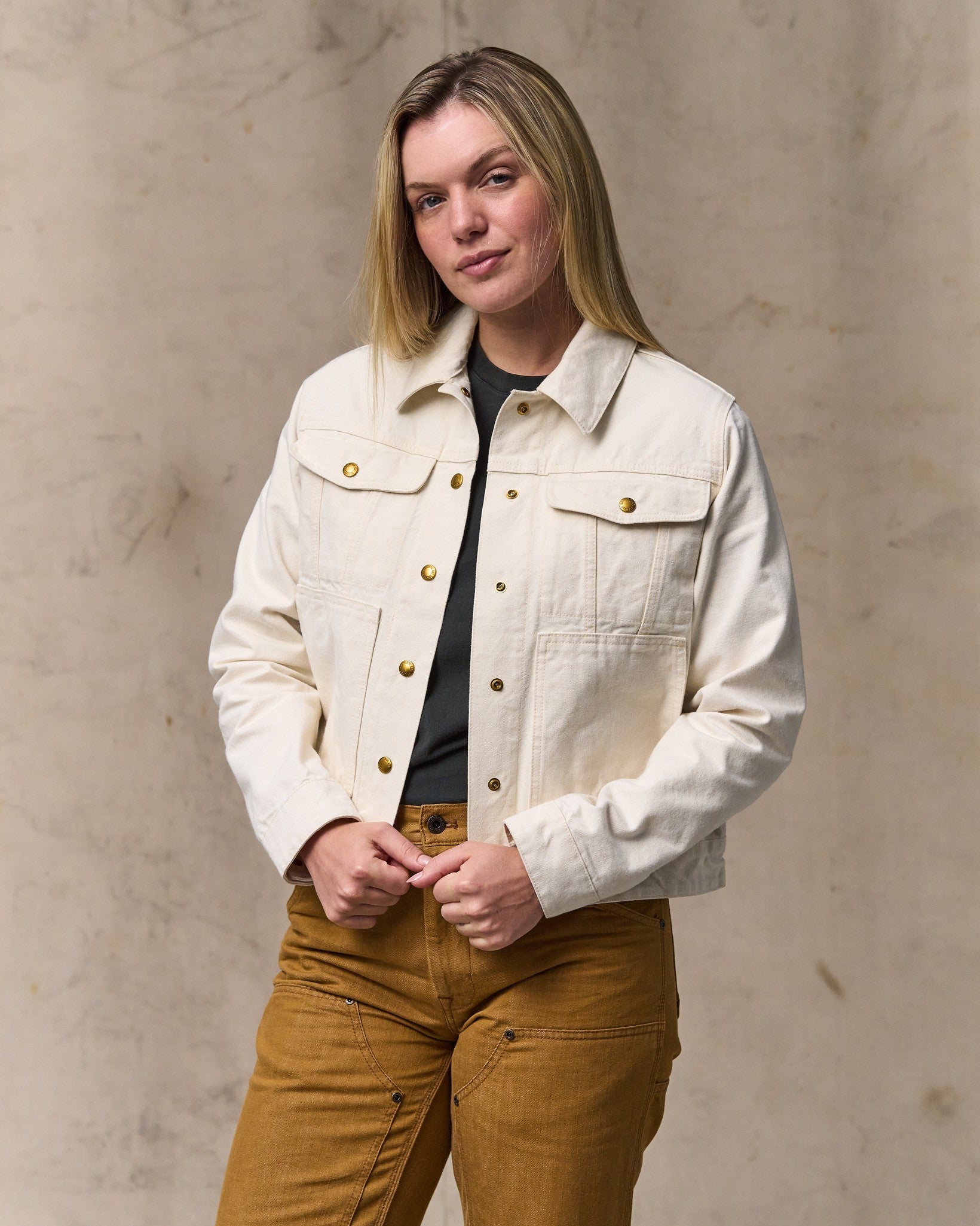 Women's Canvas Short Cruiser Jacket - Natural Seed - Image 4